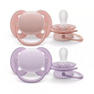 Cumlík Avent Ultra Soft 0-6m 2ks/Ružový&fialový